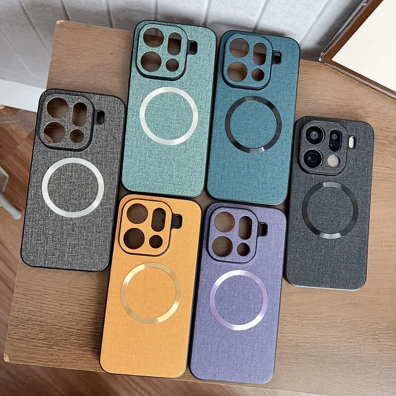 ELVEV Magnetic Premium Anti-Slip Woven Cloth Phone Case - TPU + Hard PC