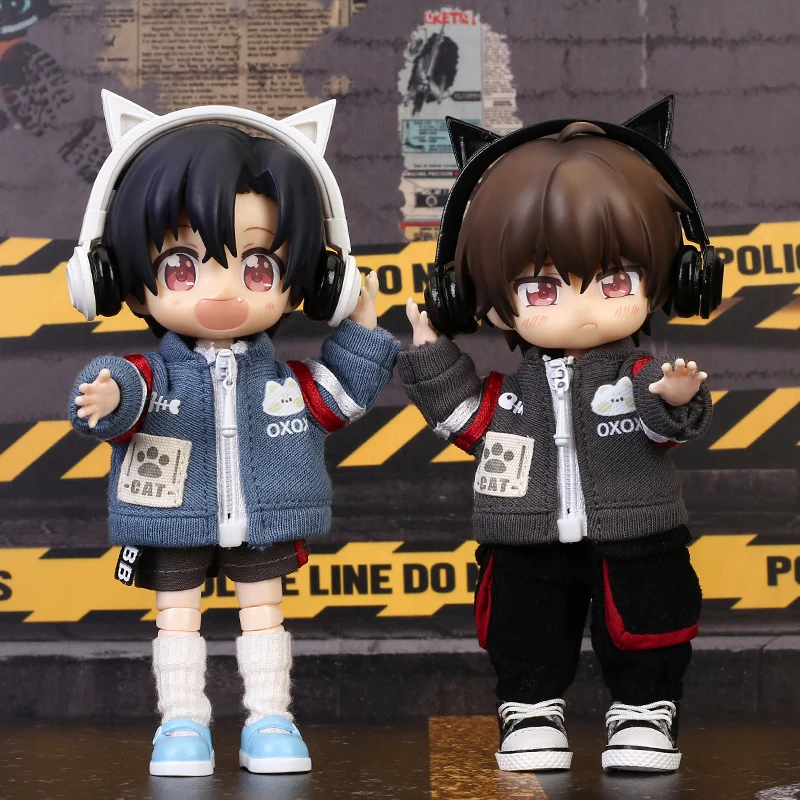 

OB11 Doll Clothes Cat Cardigan Coat Cute Sweater for Obitsu11, Molly , GSC, YMY Body, P9, 1/12bjd Doll Clothes Accessories