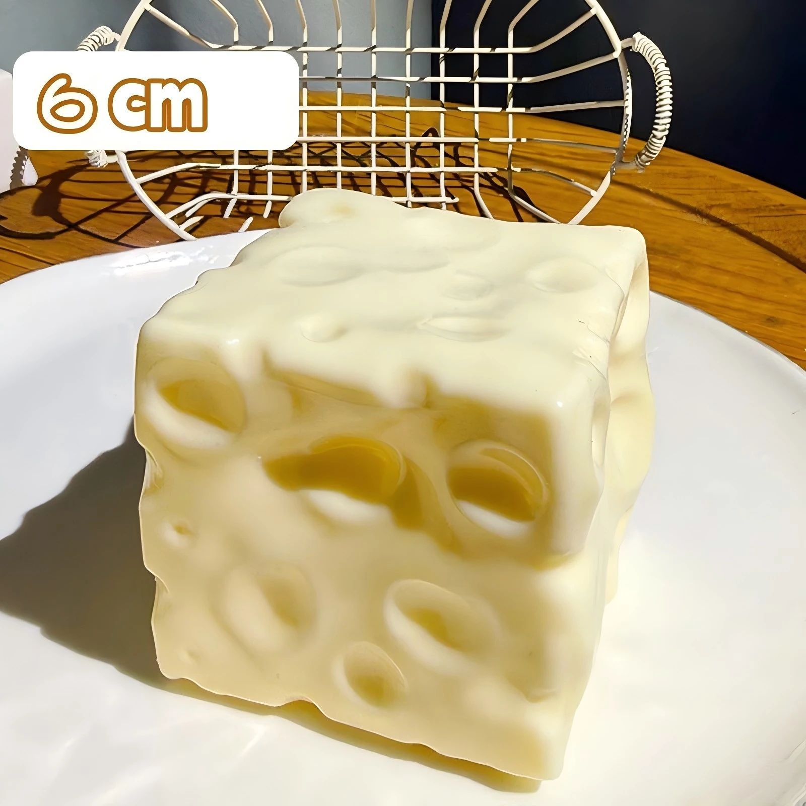 Jumbo Squishy Cheese Cube Stress Reliever - Shapeable Sensory Fidget Toy