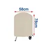 Beige Round BBQ Grill Cover,0utdoor Oven Hood,Barbecue Dust Hood,Waterproof and rainproof Protection BBQ Cover,210D Oxford Cloth 4