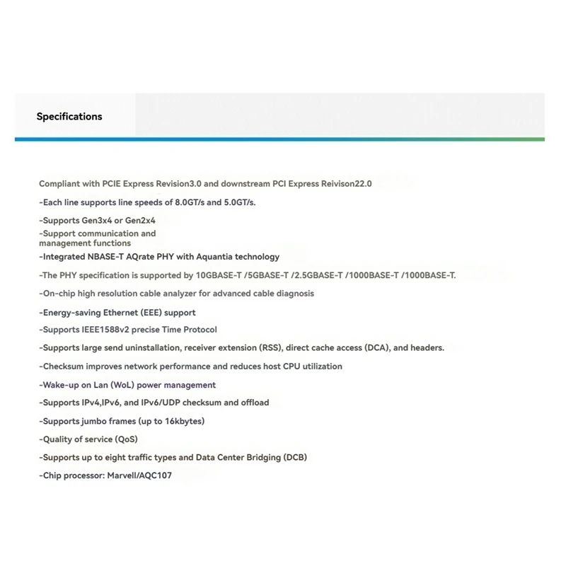 M.2 B+M 10G Embedded Industrial-Grade Network Adapter AQC107 Single Electrical Port 10G Industrial Control Server-HDL
