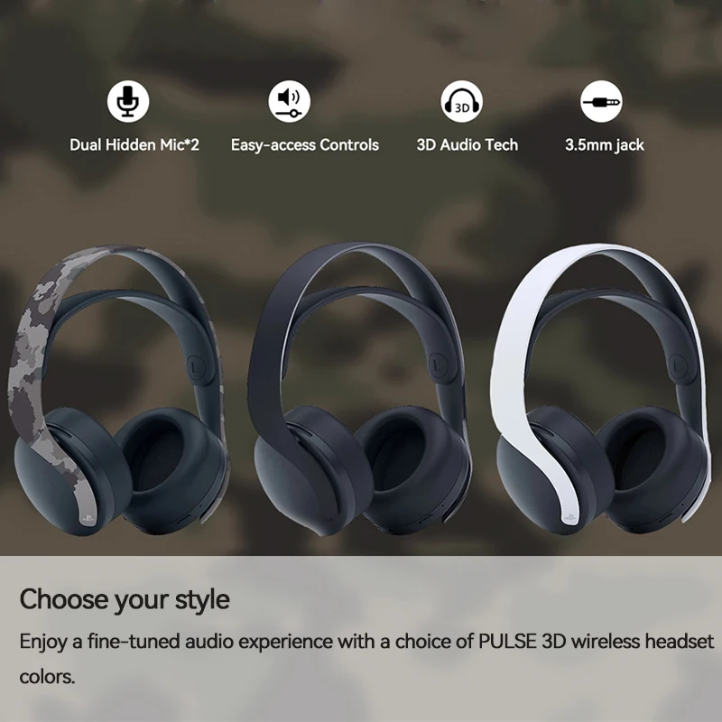 PlayStation Pulse 3D Wireless Headset Dual noise-cancelling microphones  Built-in rechargeable battery Original PS5 Accessories - AliExpress