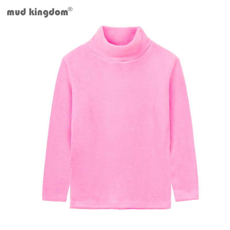  Mudkingdom Unisex Kids Fleece Shirts for Girls Long Sleeve Tops Boys Turtleneck High Collar Soft Warm Fall Winter Tshirts 