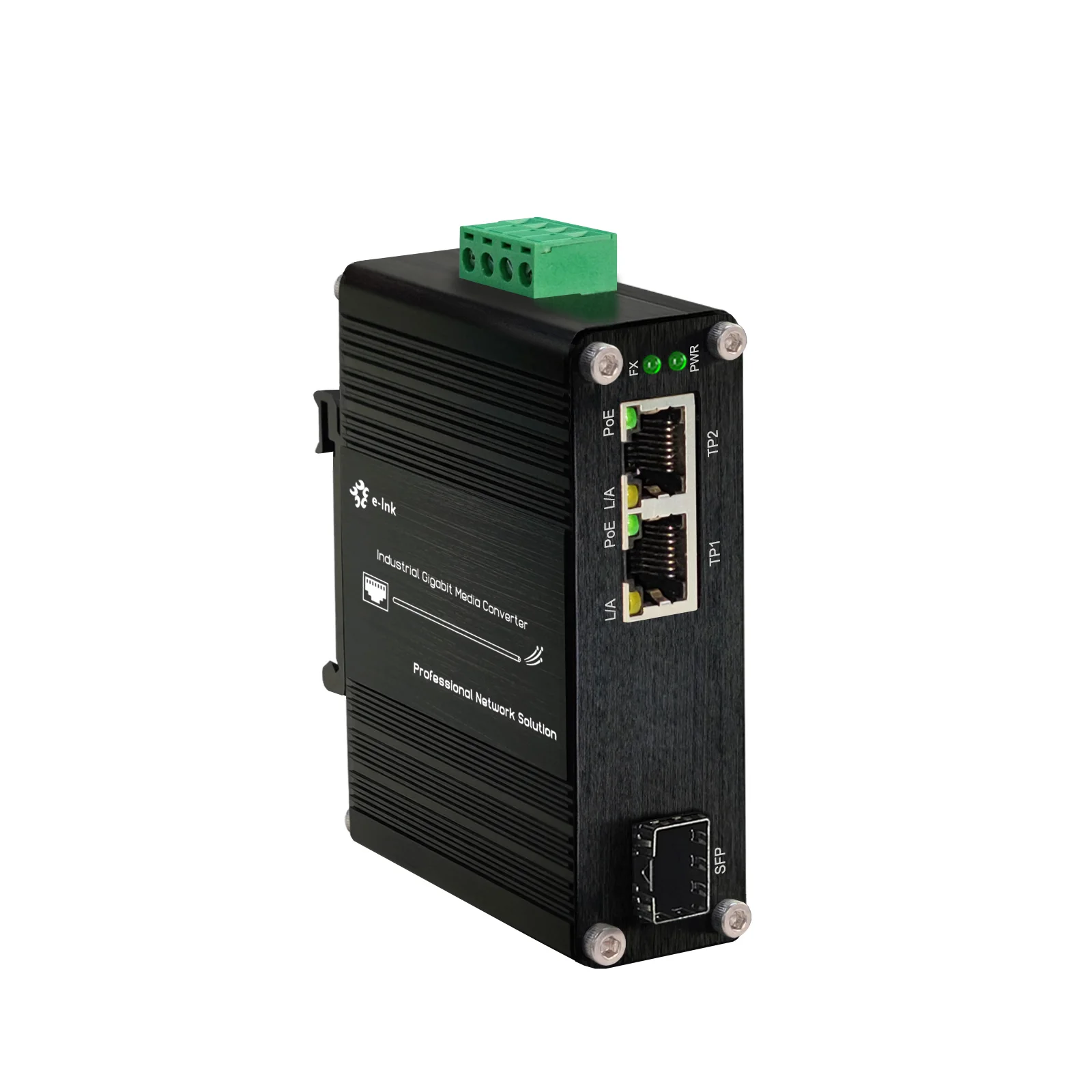 Mini Convertitore Multimediale Gigabit (Poe) Industriale A 2 Porte 10/100/1000Mbps Convertitore Multimediale Da Ethernet A Sfp 802.3Af/At 30W