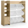 Toy Organizer with 8 White Plastic Bins,Storage Cabinet for Messy Items,Perfect Toy Storage Solution,for Toddler Room Organizers 3