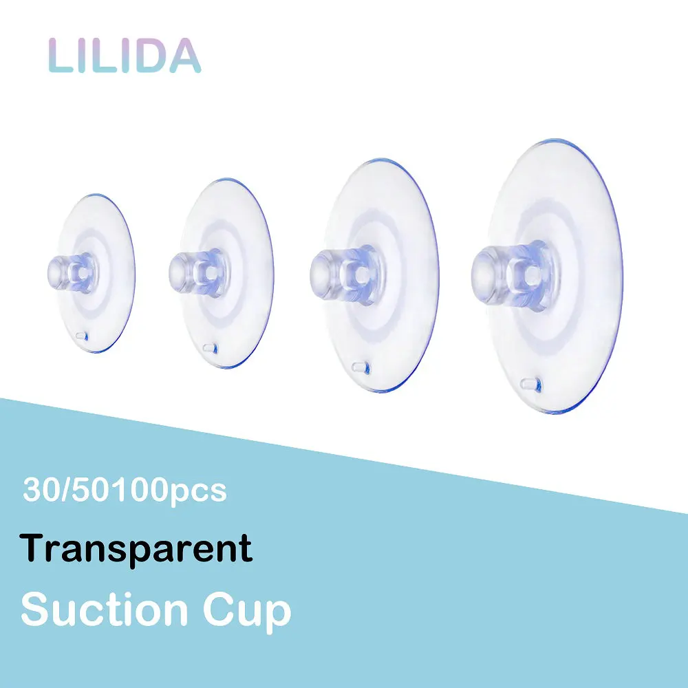 

30pcs/50pcs/100pcs Transparent Suction Cup Silicone Suction Cup Powerful Suction Cup Wall Kitchen Bathroom Glass Hooks Supplies