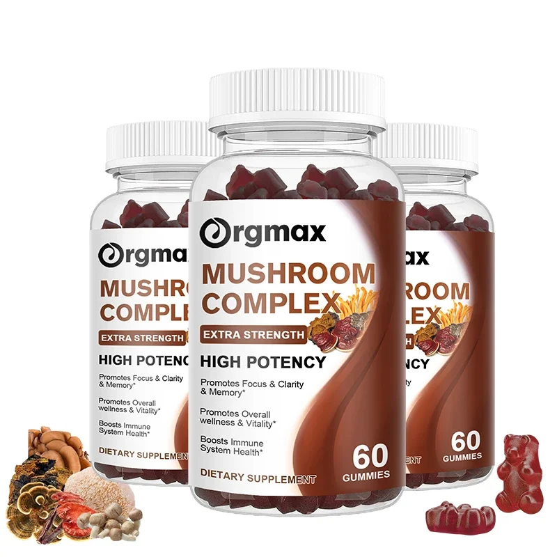 Lion's Mane Reishi Cordyceps Chaga Turkey Tail Nootropic Brain Memory & Focus Stress Relief-Ultimate Mushroom Complex Capsule