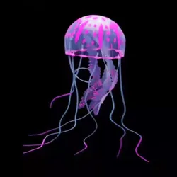 Vibrant Silicone Jellyfish Aquarium Decor - Odorless Aquatic Ornament (PURPLE)