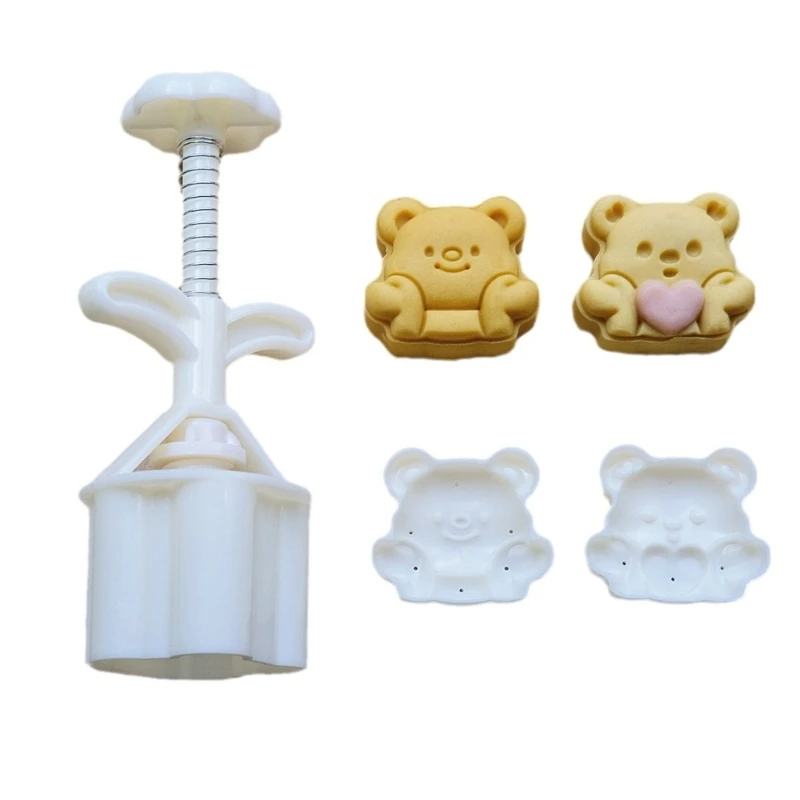 

Heart Bear Cookie Stamps Moon Cake Maker MidAutumn Festival Pastries Tool