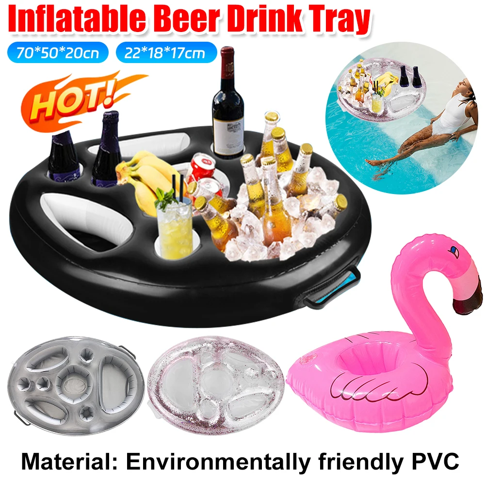 Swimming-Pool-Float-Beer-Table-Cooler-Table-Bar-Tray-Inflatable-Cup ...