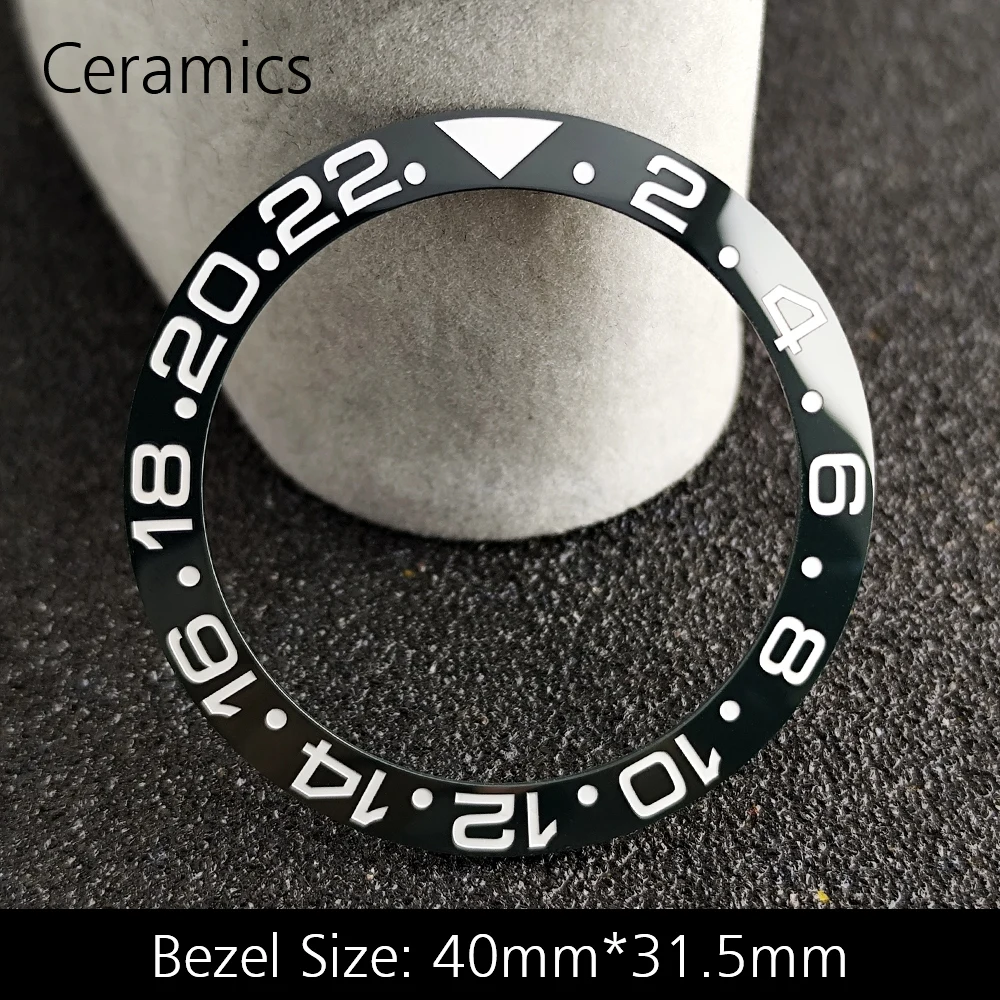 Blue Luminous Ceramic/Aluminum Watch Bezel Insert - Sloping 40mm