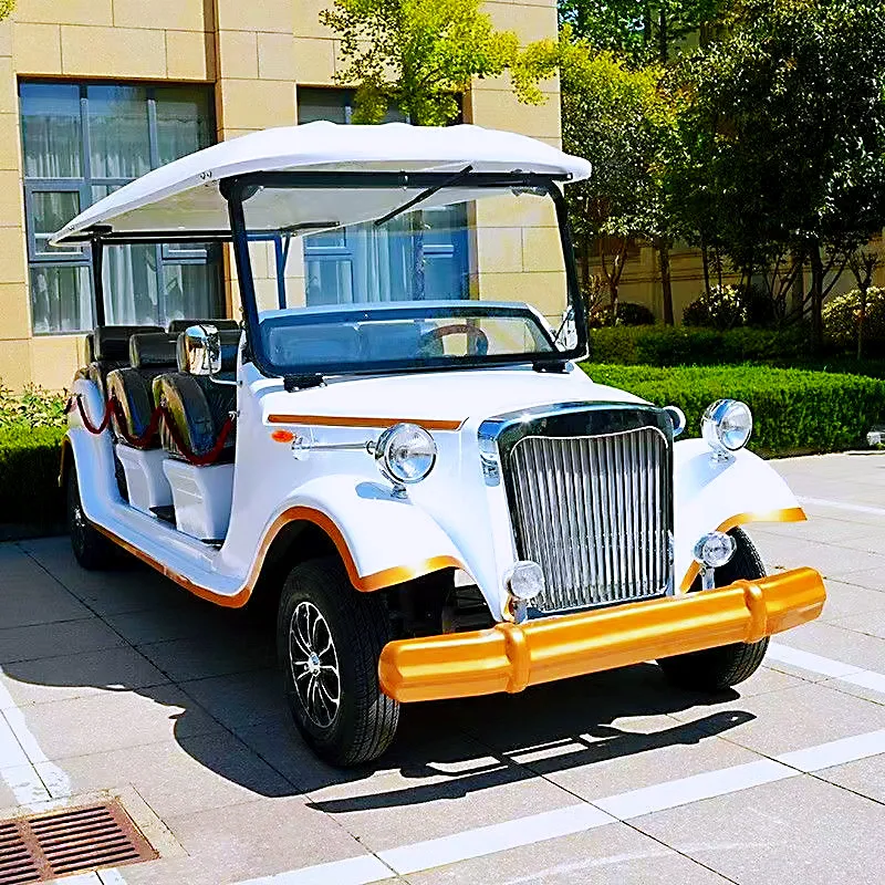 

EEC Smart Electric Leisure Golf Cart Classic Nostalgic Sightseeing Car Equipped With 72V 100AH Battery For Vacation And Play