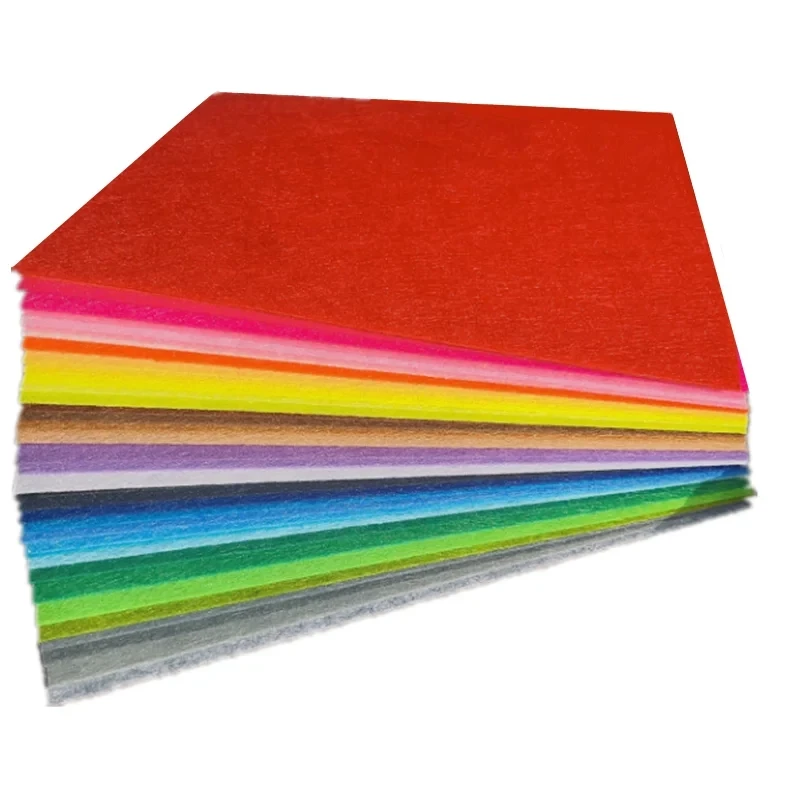 40Pcs 40*40cm Felt Fabric Sheet Approx 16x16 inch Craft Non-woven Fabric Set Mixed Colors 1mm Thick Needlework Sewing DIY