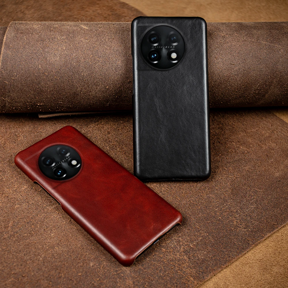 손으로 만든 오일 왁스 가죽 케이스 Oneplus 11  미적 빈티지 레트로 전화 커버, 10TPro 10 Pro 10R 9Pro 9R 8Pro