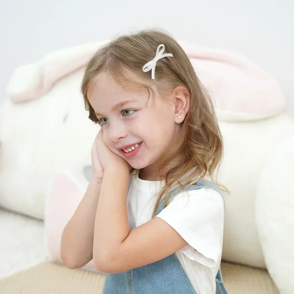 4pcs/set Sweet Ribbon Bowknot Hair Clips for Women Girls Lovely White Black Hairpins Headwear Female Hair Accessories