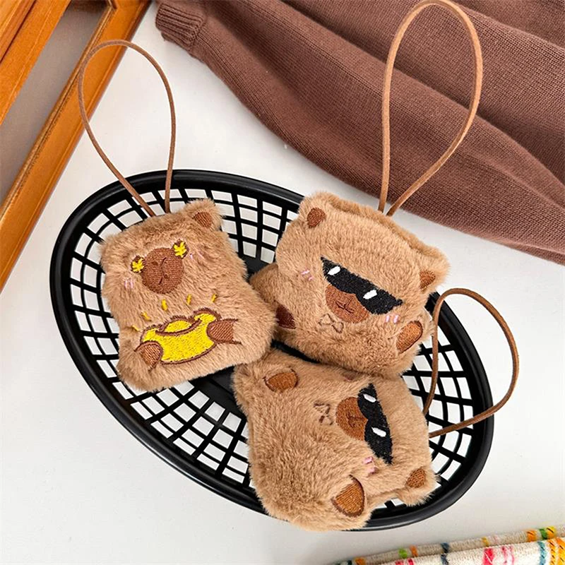 Cute Capybara Plush Toy Soft Stuffed Doll With Lanyard Keychain Backpack Pendants Bag Hanging Ornaments Couple Accessories Gifts 5