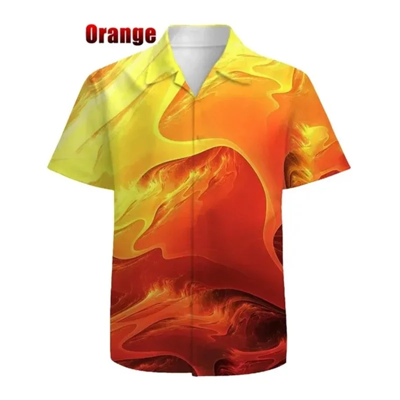 thumbnail image 1 of Camisa con estampado de pigmento en 3D para hombre, camisa informal de moda de manga corta con botones, camisas y blusas de talla grande para hombre, 1 of 5