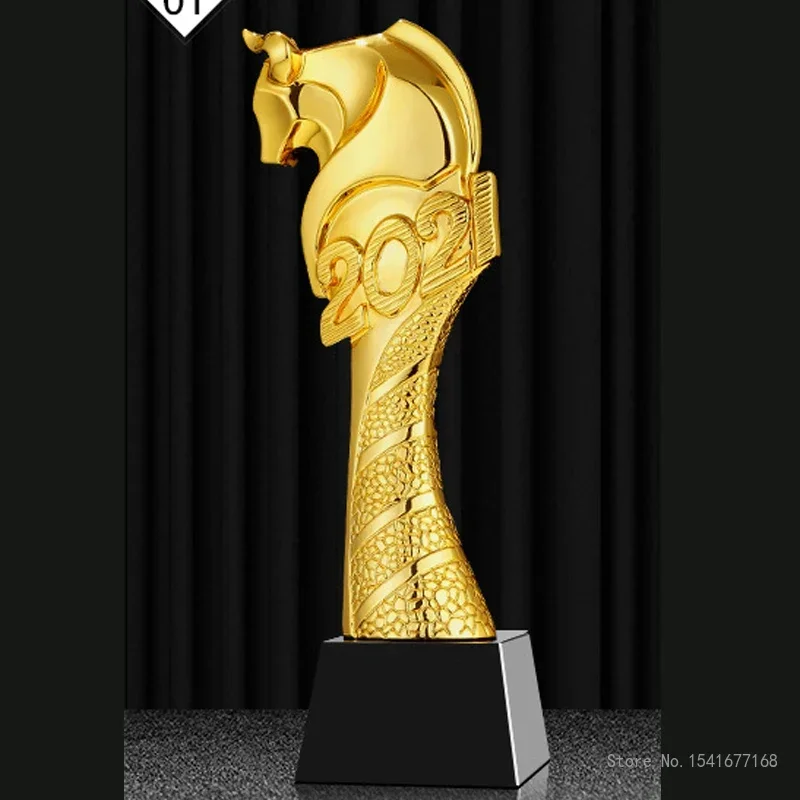 Customized Resin Trophy for Sports Souvenirs, Excellent Gold-Plated Souvenir Awards, Home Decoration Craft Cup, 28 cm, 30cm, 1Pc
