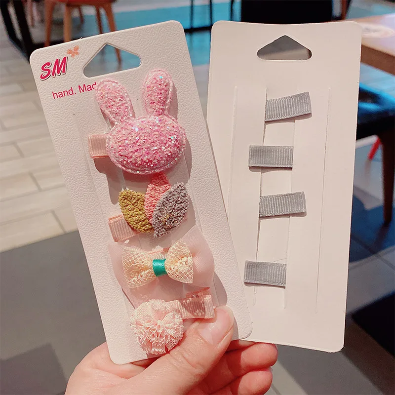 4pcs/Set Kawaii Princess Baby Bowknot Hair Clip Girl Flower Bow