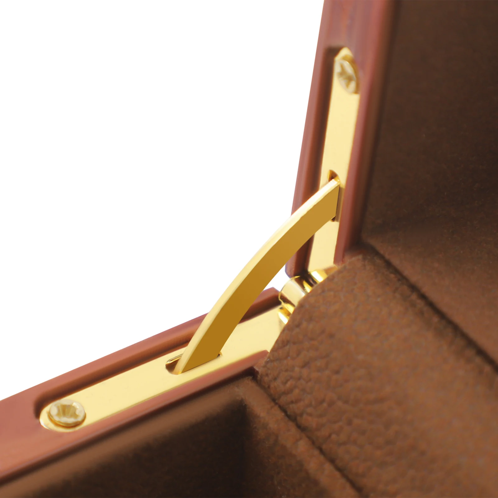 Vintage-Uhrenbox aus Holz für 6 Uhren, Schmuck-Organizer mit Glasplatte und Samtfutter, Geschenk für Uhrensammler – Detail 9