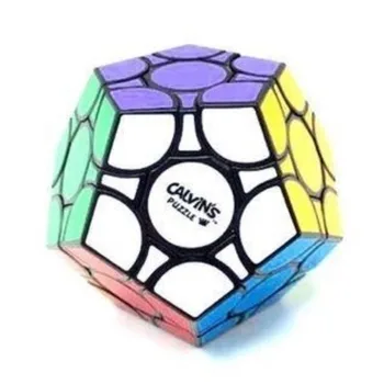Calvin's 퍼즐 큐브 Evgeniy Curvy Megaminx 블루 바디, 블랙 앤 화이트, 커비 Megaminx, 3 에디션 매직 큐브