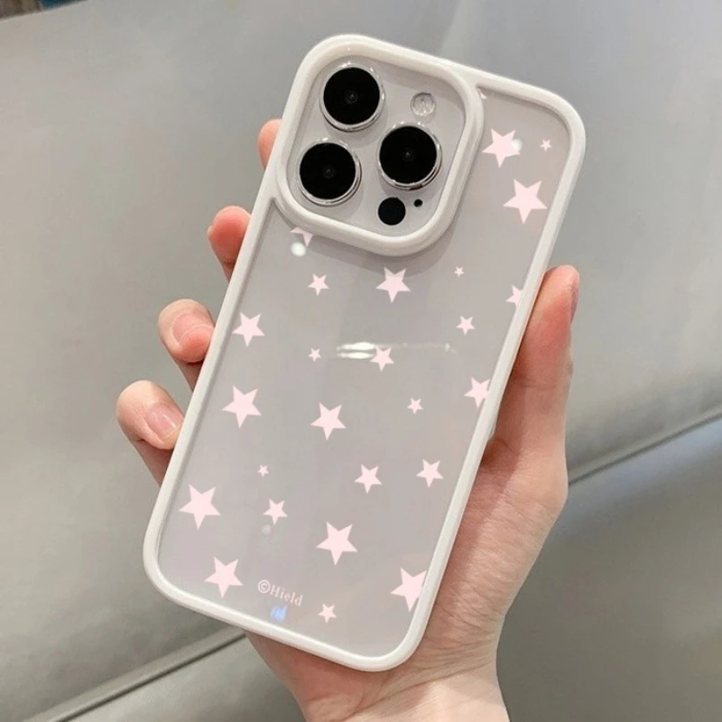 Transparent Pink Star Phone Case - Cute Design Cover