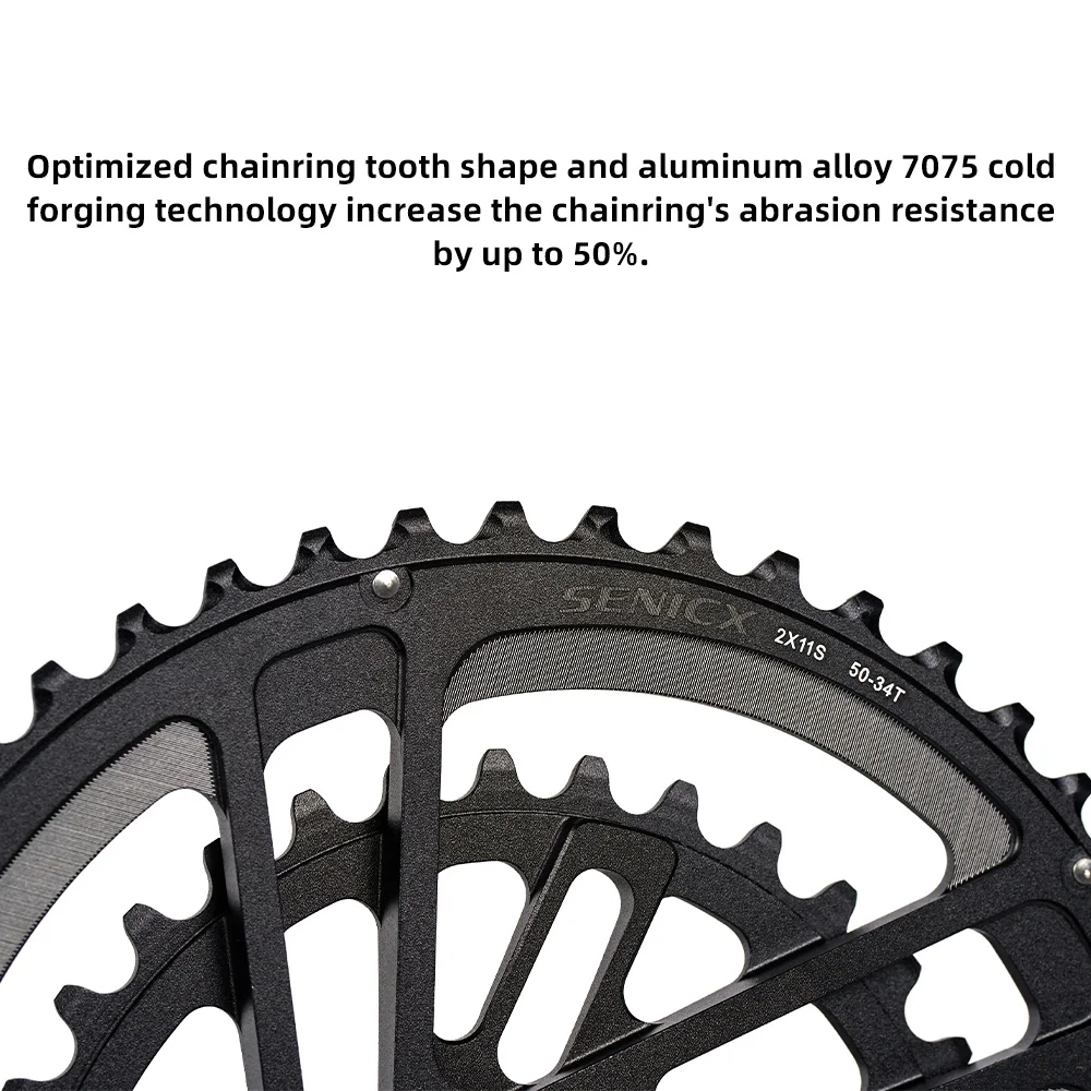 SENICX ロードバイククランク34/50 BSA DUB アルミ合金金属CNC生産 (170MM(34/50)BSA) 170⁄172.5⁄175mm ロードバイク用クランクセット BB付き 34-50T GXP