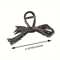 New Vintage Ribbon Bow Hair Claws Metal Hair Clips Crab Headwear Hairpins Shark Ponytail For Women Hair Accessories Barrettes 2
