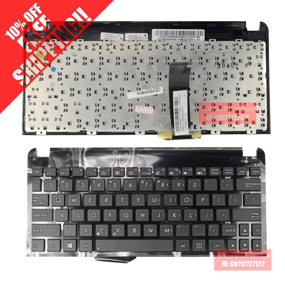 Новая английская клавиатура для ноутбука ASUS Eee PC 1015P 1015PE 1015PEM 1015PN черная |