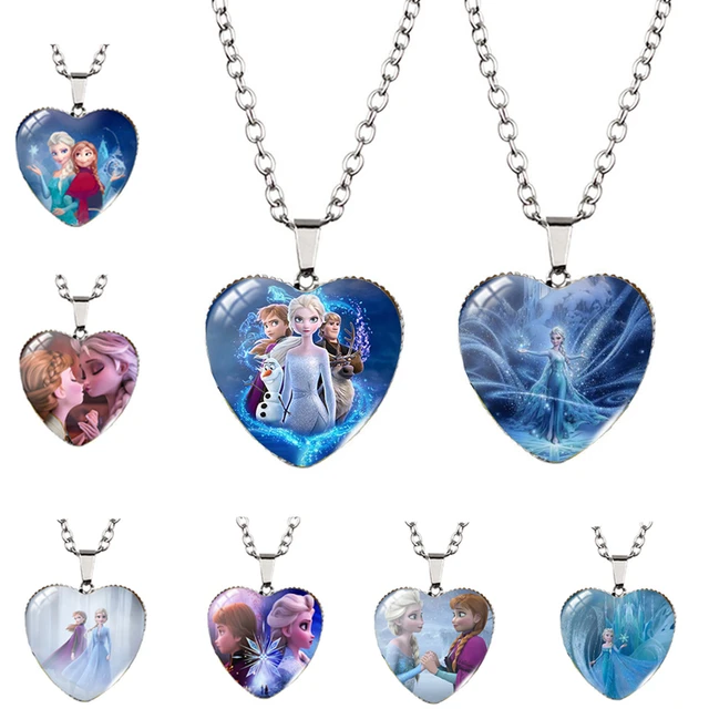 Frozen Necklace Girl Anime Elsa Princess Jewelry Set Children Cute Bracelet  Earring Ring Jewelry Box Toy Jewelry Birthday Gift