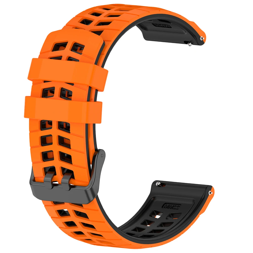 Two-Tone Silicone Replacement Wristband, 22mm,