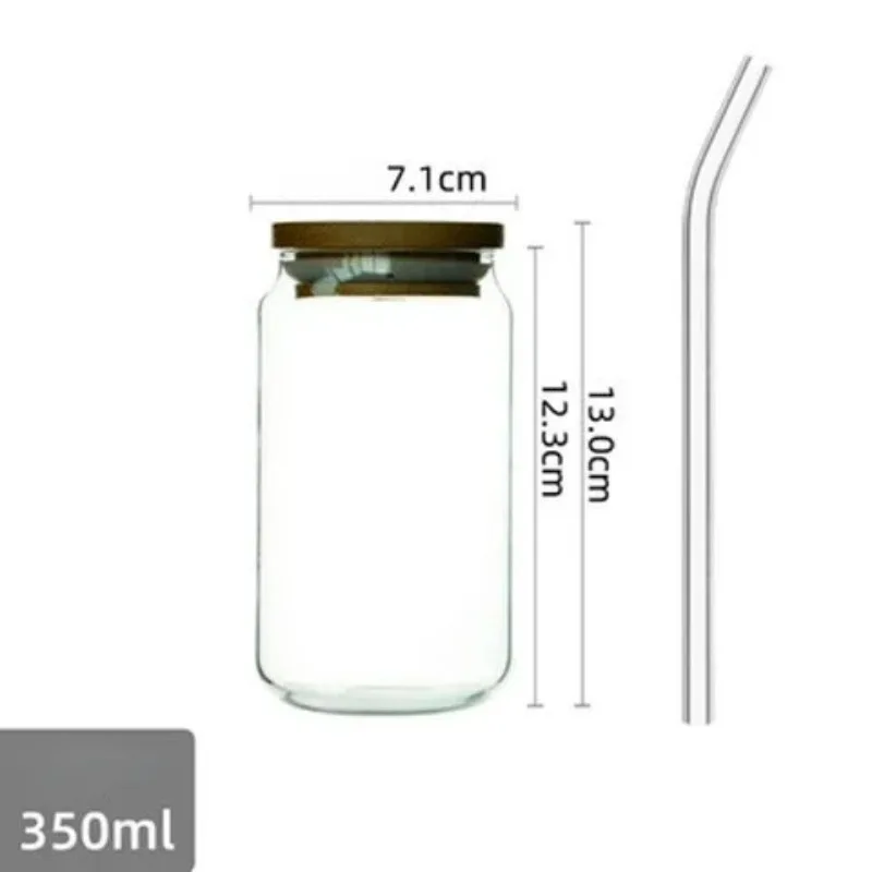 뚜껑이 있고 빨대 투명 유리 컵, 거품 차 컵, 주스 유리 맥주 캔, 모카 컵, 모카 컵, 아침 식사 음료 용기 머그잔, 550ml, 350ml