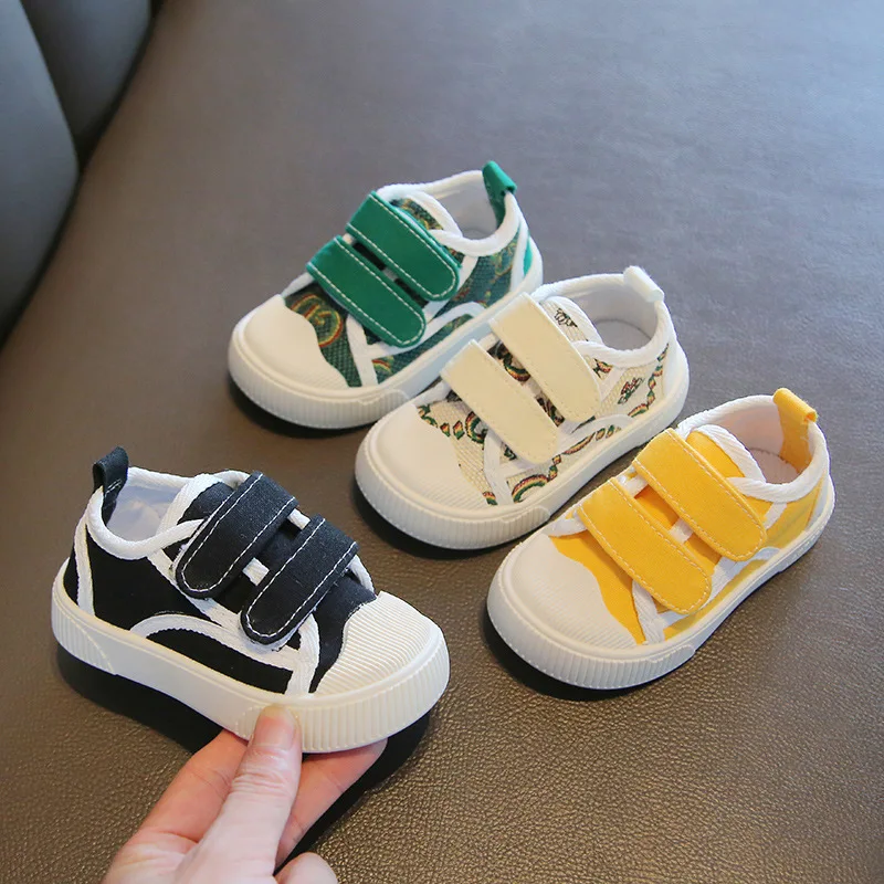 

LZH Fashion Children's Sneakers Shoes Kids Girls Boys Soft Sole Toddler Canvas White ShoesKids Breathable Non-slip Running Shoes