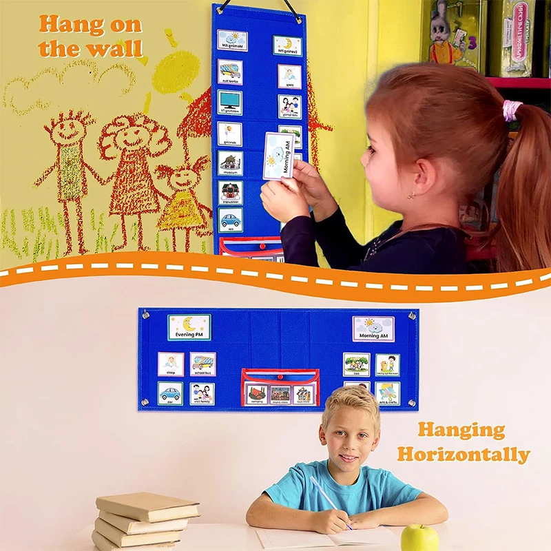 Kids Visual Schedule Calendar Chart 3 in 1 Toddler Weekly Routine Chart Daily Schedule for Kids Autism Learning Tools Gift 4