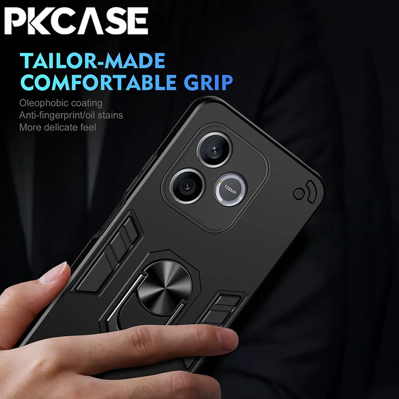 Shockproof Magnetic Bracket Phone Case with Ring Stand