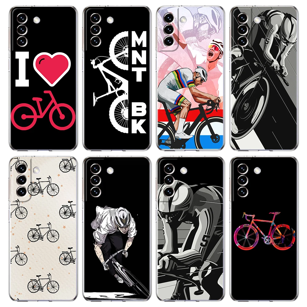 Silicone Clear Mountain Bike Cycling Art Phone Case Cover
