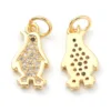 Pandahall 10pcs Mixed Color Penguin Brass Clear Cubic Zirconia Pendants Charms with Jump Ring For Necklace Jewelry Making Gift 3
