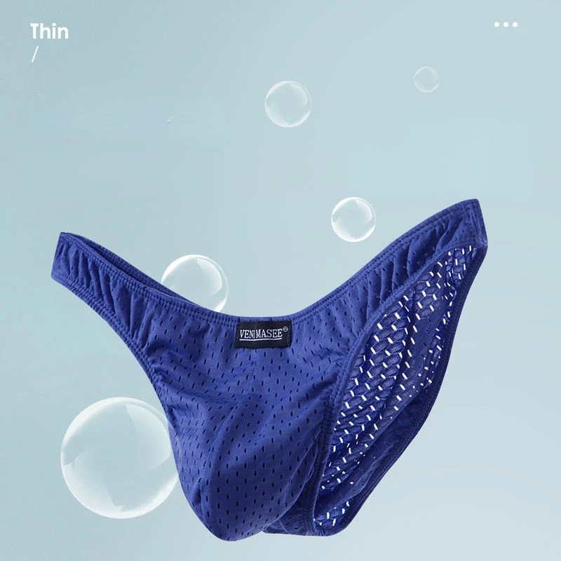 Man Ultra Low Waist Briefs Super Thin Breathable Sexy Lingerie Gay Big Dick Underwear Seamless Sport Bulge Penis Pouch Boxer 2
