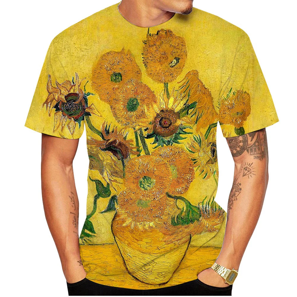 Floral 3D Print Short Sleeve T Shirt