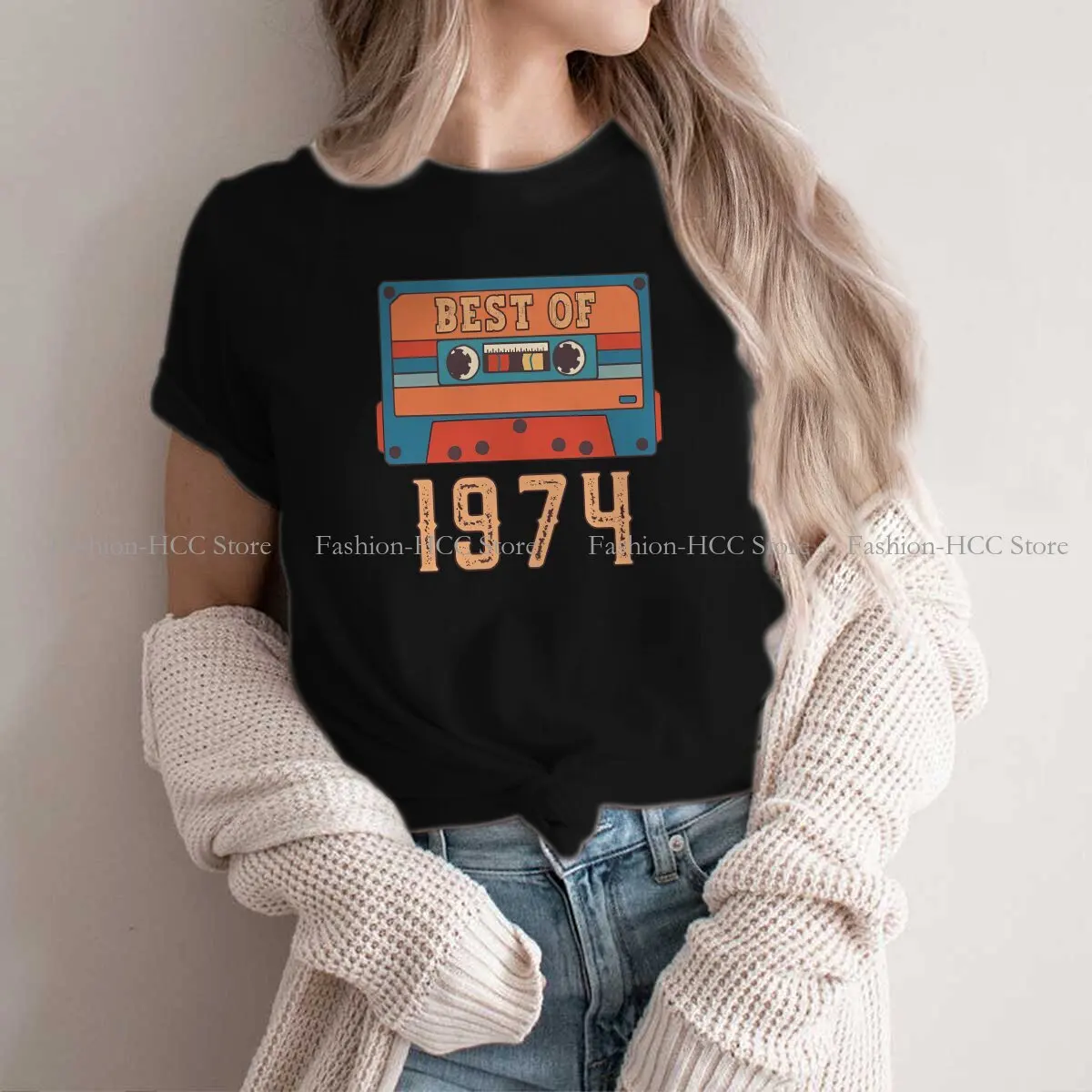 

Best Of Vintage Birthday O Neck TShirt Born In 1974 Birthday Original Polyester T Shirt Women Clothes New Design