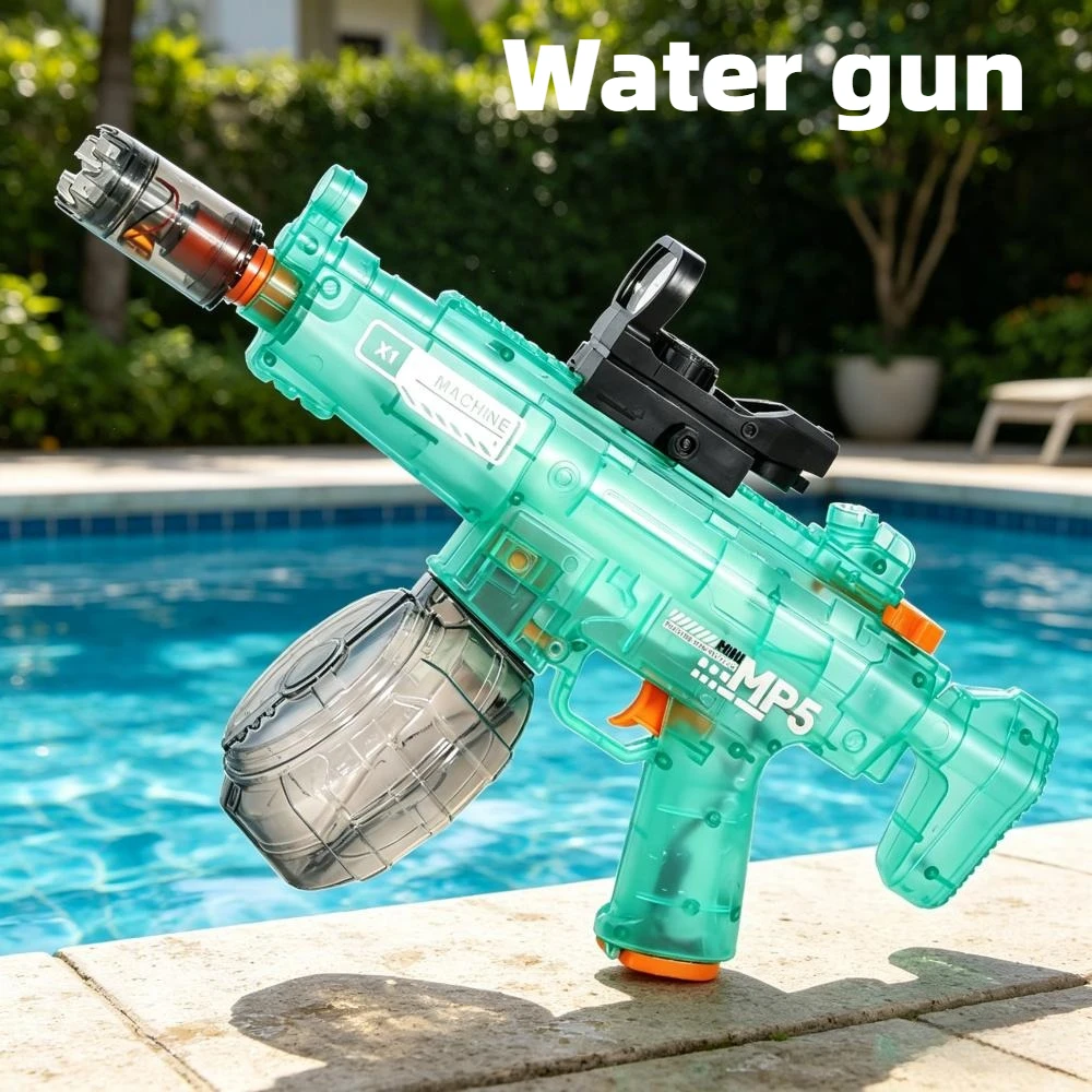 M416 물총 전동식 대용량 완전 자동 MP5 물총 어린이 여름 장난감 생일 선물
