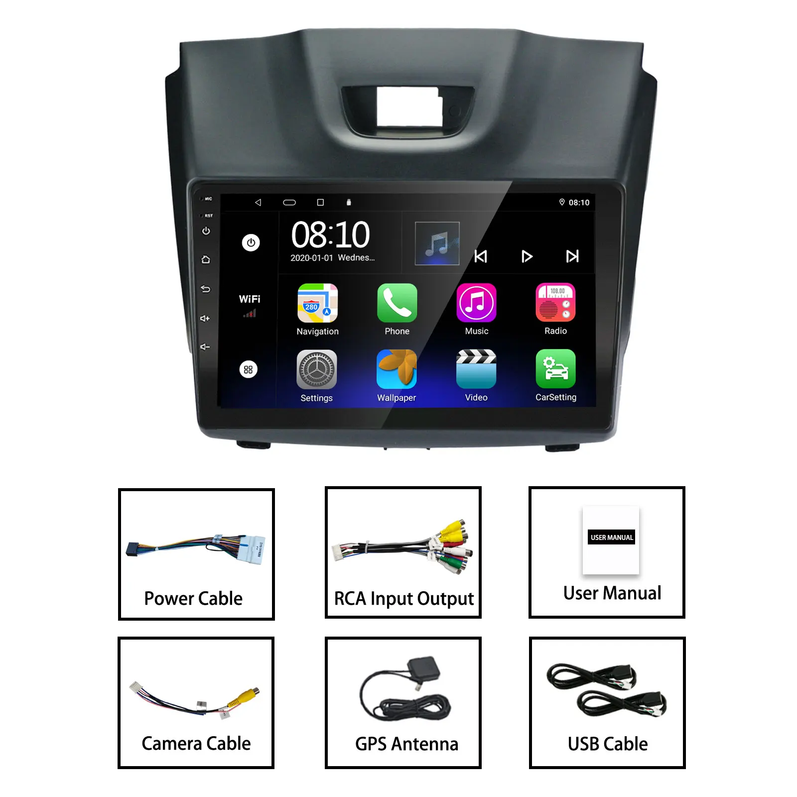 EzoneTronics CarPlay Android Auto Car Radio for Isuzu D-MAX 2012- M-UX 2013- Navigation Player Car Entertainment System
