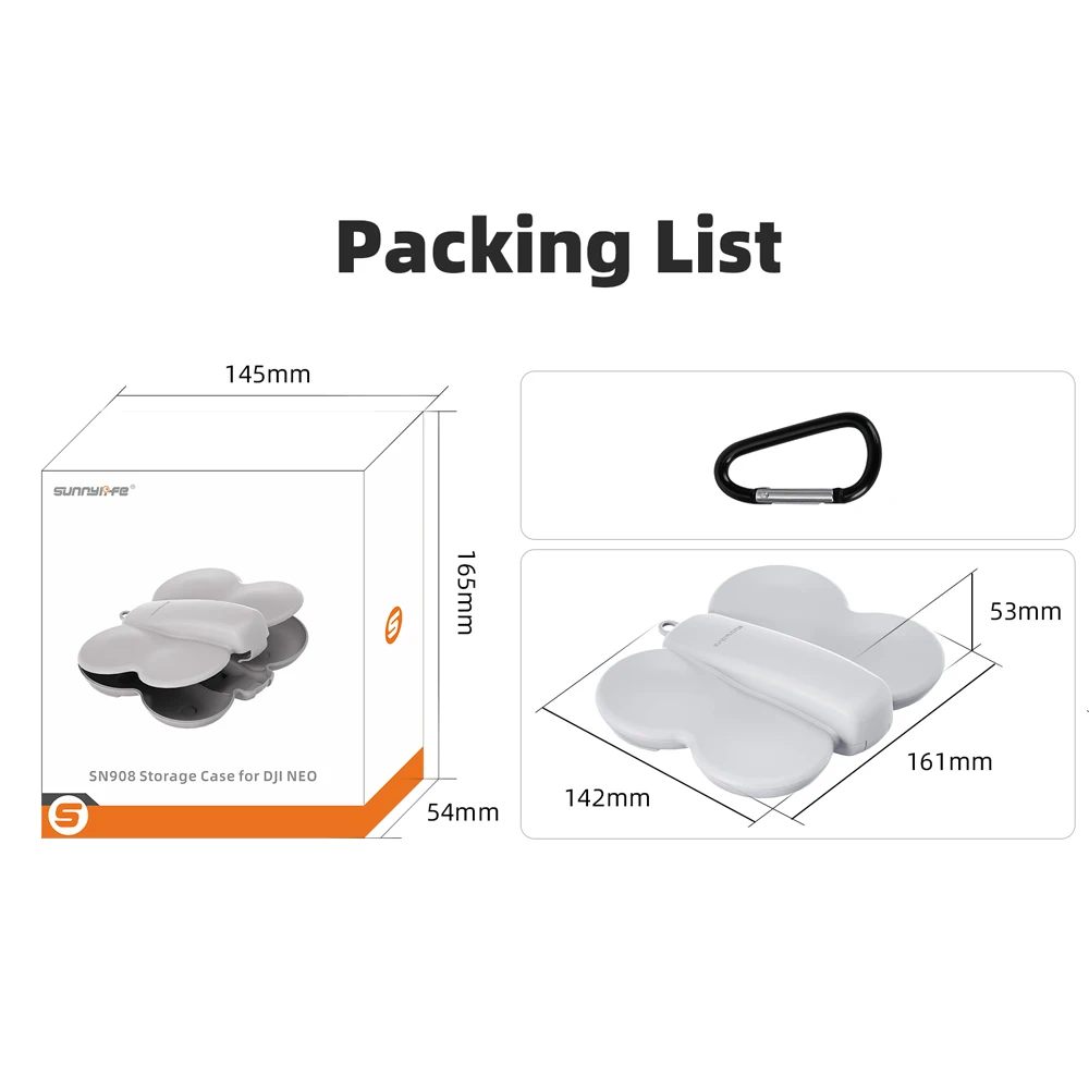 Sunnylife Protective Carrying Case for DJI Neo, Dust-proof Shockproof Storage Box Travel Portable Bag, Drone Accessory Organizer