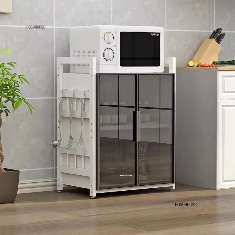 Kitchen Cabinets Small Apartment Kitchen Cabinet Modern Multi-funtional Microwave Oven Kitchenware Storage Cabinet N 3
