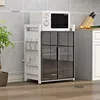 Kitchen Cabinets Small Apartment Kitchen Cabinet Modern Multi-funtional Microwave Oven Kitchenware Storage Cabinet N 3