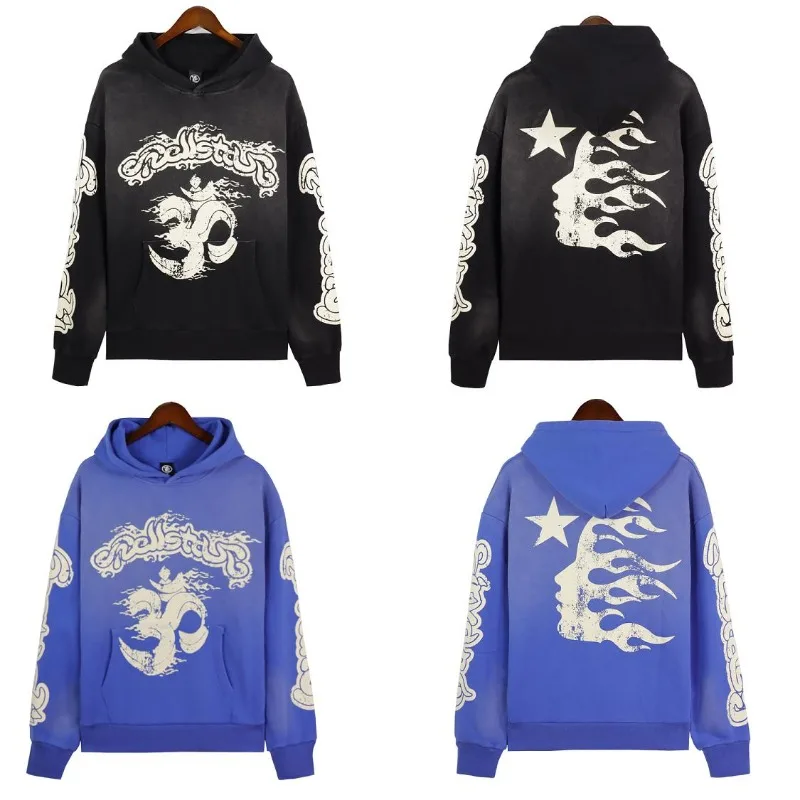 

Fasion High Street New HELLSTAR Hoodie for Men Women West Coast Street Graffiti Pullover Hooded