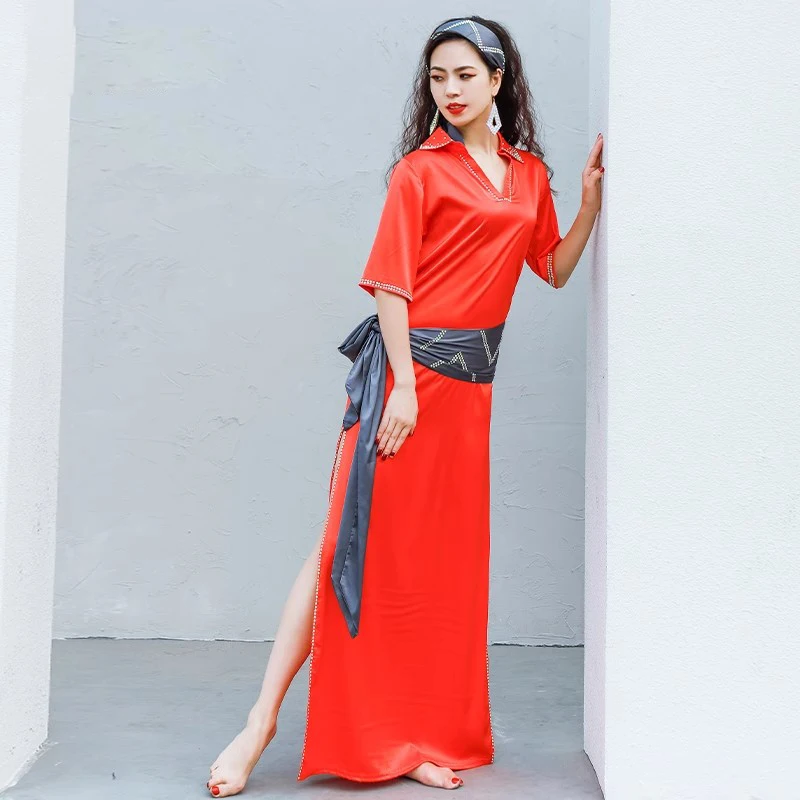 ステージパフォーマンス女性ベリーダンスドレスサテンバラディドレス