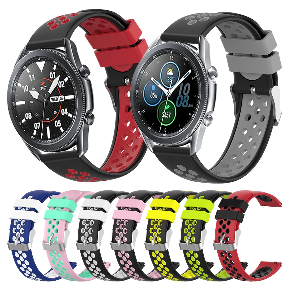 

Силиконовый ремешок для Samsung Galaxy Watch 3 45 мм 41 мм 46 мм 42 мм, силиконовый браслет для Samsung S3 / Active 2, браслет для часов