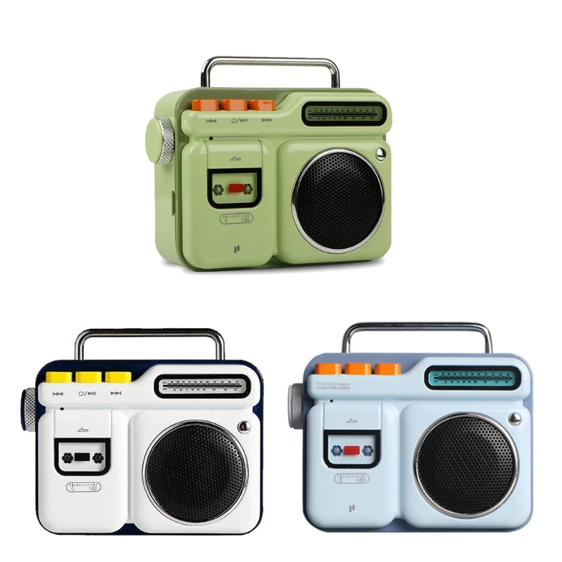 

Portable Speaker with Retro Design Mini Speaker for Table, 3 Colors Optional Dropship