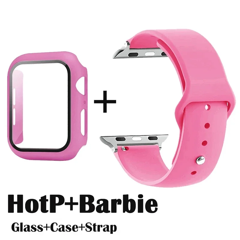 Premium Apple Watch Glass Protector, Case, and Strap Set